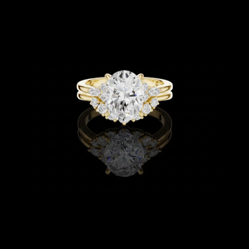 Dazzling Oval Cut Moissanite Diamond Ring with Floral Inspired Halo