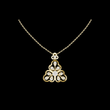 Three Leaf Floret Layering Pendant Encrusted with Multi Moissanite Diamond