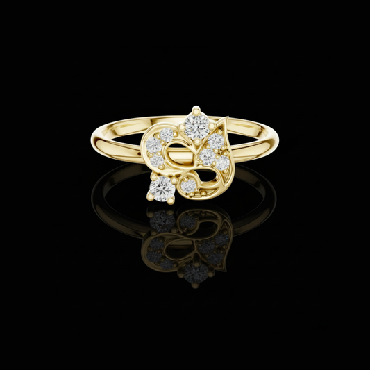 Nature Inspired Peacock Shape Moissanite Engagement Ring