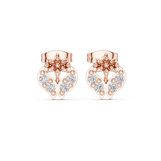 Sculpted Floral Motif with Brilliant Round Lab Diamonds Signature Fine Jewelry - View 2