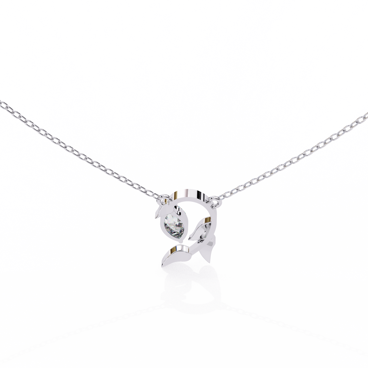 Nature Inspired Marquise Moissanite Diamond Leafy Pendant - View 10