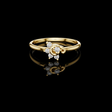 Round Cut Moissanite Diamond Floral Swirl Cluster Ring