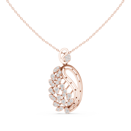 Leaf Motif Nature Inspired Moissanite Diamond Pendant Necklace - View 2