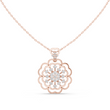 Round Diamond Floral Lab Grown Pendant Necklace - View 2