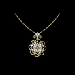 Filigree Open Work Round Lab Grown Pendant Necklace