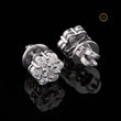 Floral Motif Geometric Silhouette Everyday Earrings Featuring Lab Grown Diamonds - View 2