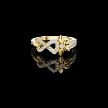 Round Cut Lab Diamond Infinity Floral Ring Pave Statement Band