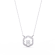 Flower Shape Halo Pendant with Round Moissanite Diamond - View 10