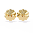 Sunburst Lab Diamond Round Center Flower Stud Earrings with Fluted Design - View 7