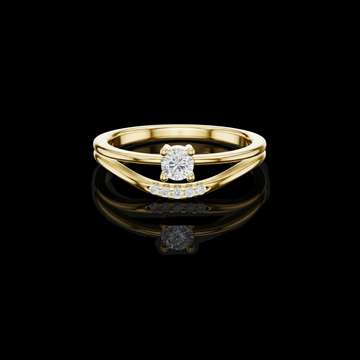 Round Cut Lab Diamond With Two Bypass Band Ring