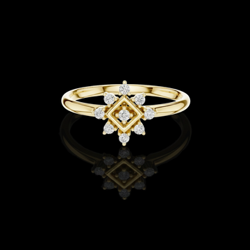 Intricate Floral Round Cut Moissanite Diamond Cluster Ring