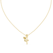 Dainty Twin Tulip Flower Round Lab Grown Diamond Accent Pendant - View 7