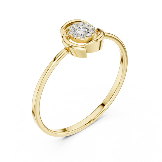 Round Cut Moissanite Diamond Swirl Cluster Ring With Wrap Setting - View 2