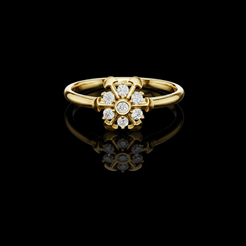 Floral Round Cut Moissanite Diamond Cluster Anniversary Ring