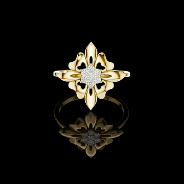 Floral Inspired Cluster Lab Diamond Engagement Ring