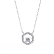 Flower Shape Halo Pendant with Round Moissanite Diamond - View 4