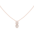 Lotus Motif Statement Charm Featuring Pear Moissanite Diamond Pendant - View 2