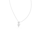 Dainty Twin Tulip Flower Round Moissanite Diamond Accent Pendant - View 12