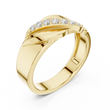 Round Cut Moissanite Diamond Men's Modern Curved Accent Wedding Ring - View 2