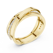 Round Cut Lab Grown Diamond Men's Multi Band Crossover Gold Ring - View 5