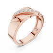 Round Cut Moissanite Diamond Men's Modern Curved Accent Wedding Ring - View 3