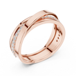 Round Cut Lab Grown Diamond Men's Multi Band Crossover Gold Ring - View 6
