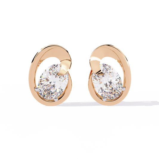 Stunning Oval Cut Lab Grown Diamond Stud Earrings for Every Occasion - View 2