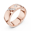 Round Cut Moissanite Diamond Men's Swirl Channel Set Heavy Statement Ring - View 5