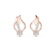 Imperial Flame Curve Round Lab Diamond Cluster Earrings with Flowing Open Silhouette - View 2