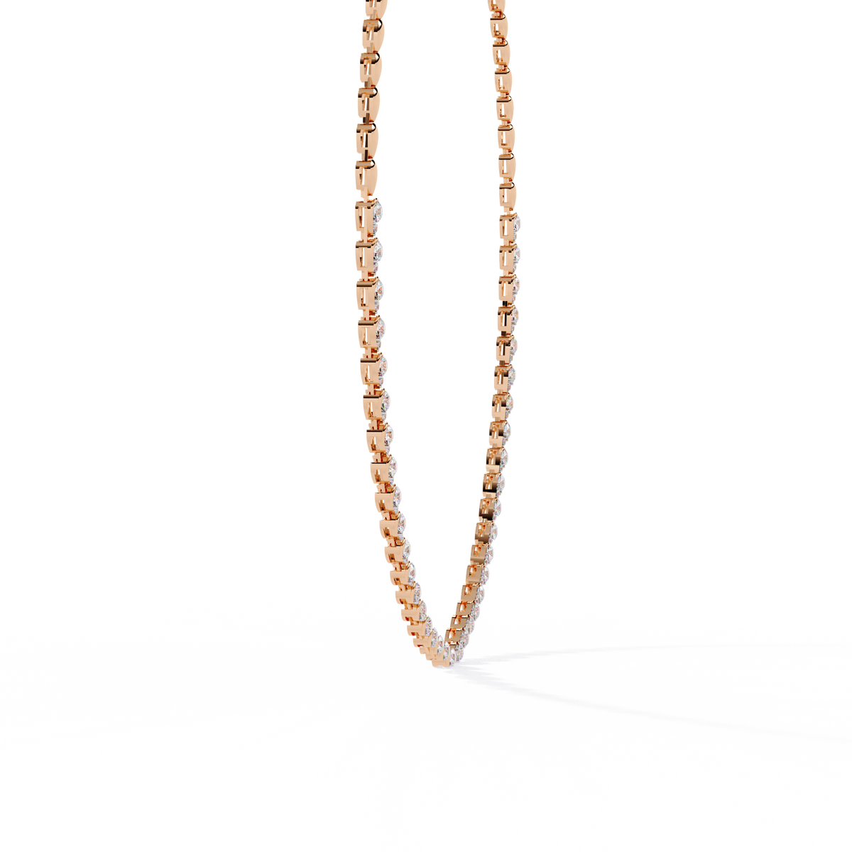 Pear Moissanite Diamond Tennis Necklace - View 6