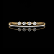 Four Round Lab Diamond Station Bangle Bracelet Pave Accent