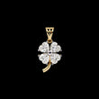 Floral Motif Lucky Charm Pendant with Heart Lab Grown Diamond