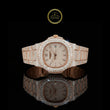 Full Iced Out Rose Gold Diamond Watch with Pavé Dial & Diamond Bracelet