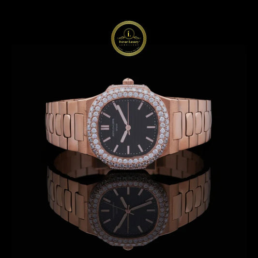 Royal Collection Two-Tone Luxury Wristwatch And Full Rose Gold Bezel Set Watch By Ivevar