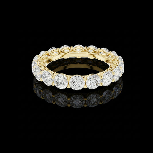Round Lab Diamond Full Eternity Band In Shared Prong Setting