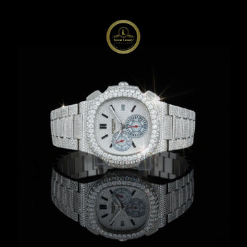 Stunning Fully Iced-Out Moissanite Diamond Watch for Men - Sparkling Luxury Timepiece for Special Occasions