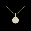 Men's Fully Iced Out Dollar Symbol Circle Charm Pendant with Lab Grown Diamond