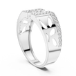 Round Cut Moissanite Diamond Men's Openwork Floating Bridge Gold Band - View 9