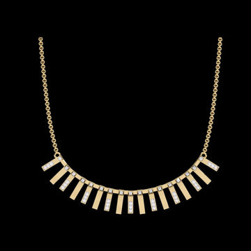 Geometric Lab Grown Diamond Fringe Statement Necklace