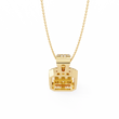 Multi Cut Lab Grown Diamond Cluster Rectangle Halo Pendant Pave Bail - View 4