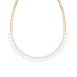 Lab Grown Diamond Fringe Tennis Necklace with Princess Shape Drops - View 2
