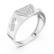 Round Cut Lab Grown Diamond Men's Modern Openwork Orbital Cutout Engagement Ring - View 6