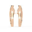 Sparkling Lab Grown Diamond Studs Baguette and Round Diamond Curved Hoop Earrings - View 8