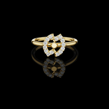Round Diamond Open Circle Halo Lab Diamond Ring