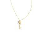 Intricate Filigree Key Solitaire Pendant With Round Moissanite Diamond - View 4