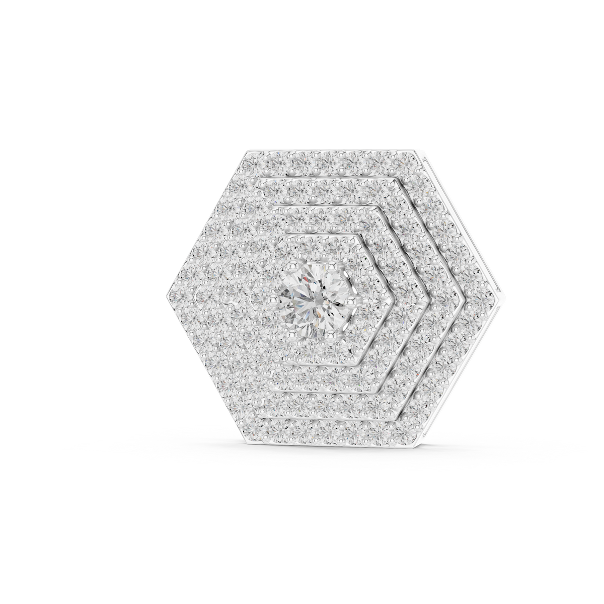 Symmetrical Layering Pendant with Round Lab Grown Diamond - View 3