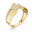 Round Cut Lab Grown Diamond Men's Architectural Equalizer Pave Statement Ring - View 4
