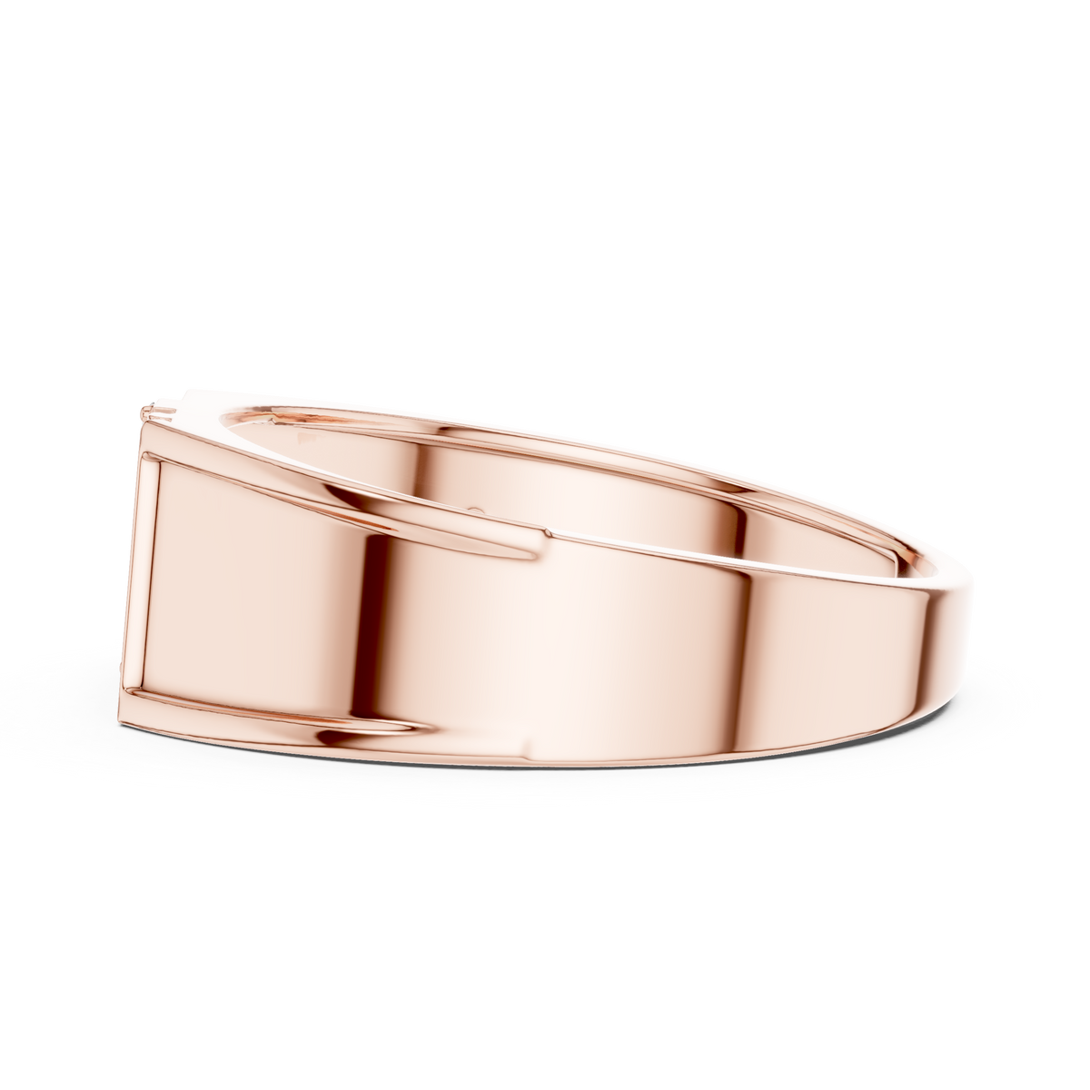 Round Cut Lab Grown Diamond Men's Geometric Angular Cutout Statement Band - View 11