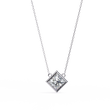 Kite Set Princess Moissanite Diamond Pendant with Full Bezel Setting - View 4