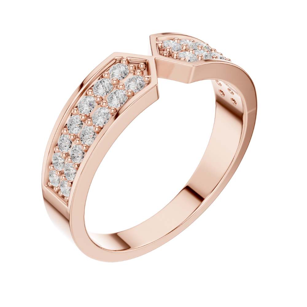 Round Cut Lab Grown Diamond Men's Hourglass Chevron Point Statement Ring - View 5